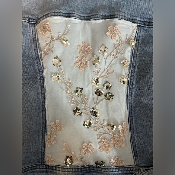 Kensie Jeans Reworked Handmade one of a kind Reconstructed DIY denim Jean jacket - Picture 7 of 9